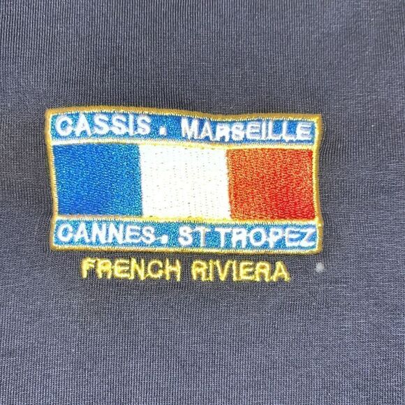 Navy Blue French riveria France St Tropez Cannes sailing shirt XXL Euro (USA L) - Picture 2 of 3